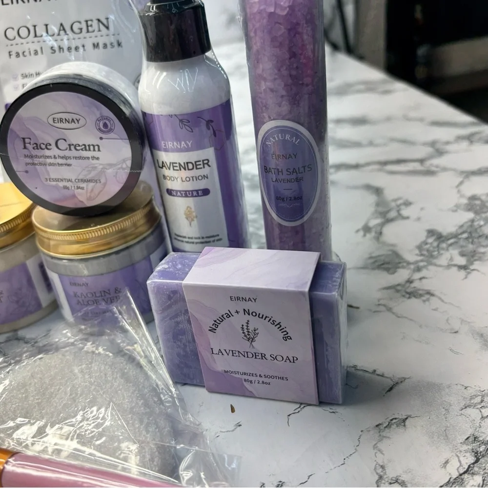 Spa Day Gift set Lavender Face Oil & Serum Set Bath Relaxing